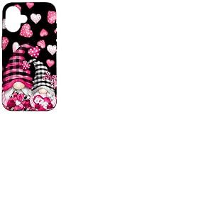 Pink Buffalo Plaid Valentines GNOME Cute Love Heart Coque pour iPhone 16