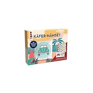 TOPP Kit de couture taies d'oreiller &ndash; VW Coccinelle : coussins &agrave; coudre soi-m&ecirc;me avec mat&eacute;riel et instructions (fran&ccedil;ais non garanti) 3 housses de coussin env. 2 x 40 x 40 cm + 40 x 20 cm