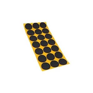 Adsamm® / 21 x Patins antidérapants Autocollants en Caoutchouc cellulaire EPDM/ø 30 mm/Noir/Rond/Patins antidérapants de 2,5 mm d'épaisseur