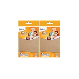 AVERY - Sachet de 18 &eacute;tiquettes ovales kraft, Format 41 x 89 mm, OVKR18 (Lot de 2)