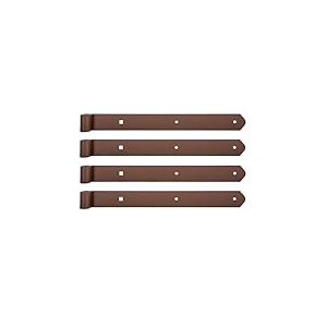 Alberts 822071 DURAVIS®Penture | droite, bout arrondi | couleur rouille, à couche duplex | gond Ø 13 mm | taille 400 x 40 mm | kit de 4