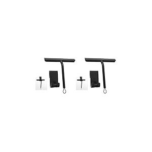 Vinabo Raclette de Douche,Raclette vitre Douche,Raclette Douche avec Support en Silicone,Raclette Silicone pour Salle de Bain,Verre, Carrelage,Nettoyage sans Traces pour Fen&ecirc;tre Voiture,21cm, Noir