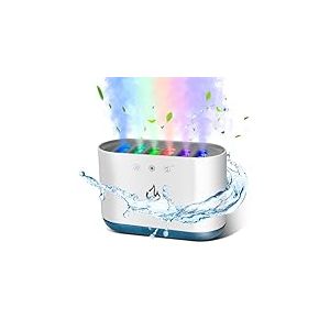 AiQInu Humidificateur d'Air 900ML, Pick-up Dynamique Humidifier Chambre avec 6 Buses et 7 Couleurs LED, 25dB Ultra Silencieux, Humidificateur pour Maison, Bureau, 18x12x8 cm