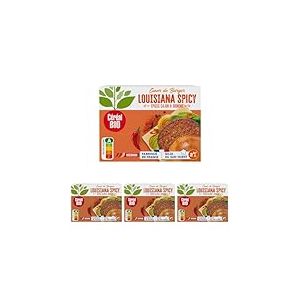 C&eacute;r&eacute;al Bio C&oelig;ur de Burger Louisiana Spicy &ndash; Galettes V&eacute;g&eacute;tales Bio au Soja, Bl&eacute; & &Eacute;pices Cajun &ndash; V&eacute;gan, Riche en Prot&eacute;ines, Pr&ecirc;t en 5 Min &ndash; 160g (2 x 80g) (Lot de 4)