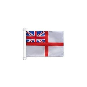 AZ FLAG - Drapeau Pavillon de guerre Royaume-Uni - 45x30 cm - Pavillon Nautique Spécial Bateau Et Extérieur En Maille Bloquée Avec Anneaux Plastiques Intégrés - 30g