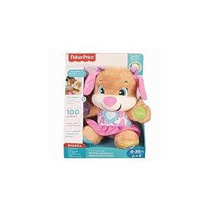 Fisher-Price la sœur de Puppy Eveil Progressif jouet bébé, peluche interactive, plus de 50 chansons et 3 niveaux 6 mois et plus, Version: Espagnol, FPP55