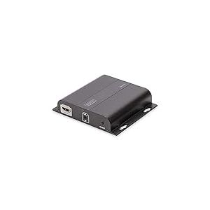 DIGITUS DS-55123 Extender HDMI/HDMI Splitter - UHD 4K 30 Hz - 120 m Via câble LAN/Illimité Via Ethernet (Compatible IP) - Unité réceptrice pour DS-55122 - Loop-Out, IR Infrarouge - HDCP 1.4