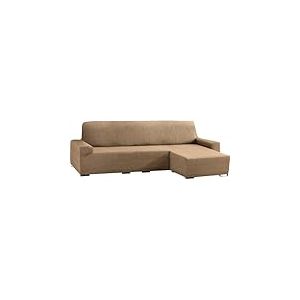 ECOMMERC3 Housse de canapé d'angle élastique en Jacquard avec accoudoirs Courts et Droits, Couleur Taupe, Ajustement Universel avec mousses de Fixation et élastiques antidérapants
