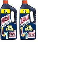 Ouragan Déboucheur Gel Epais 15 minutes 1 L (Lot de 2)