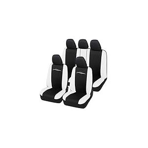 Auto Accessori Lupex Housse de siège Auto Universelle modèle Racing, Housse de Protection pour sièges Avant et arrière, en Polycoton (Noir - Blanc)