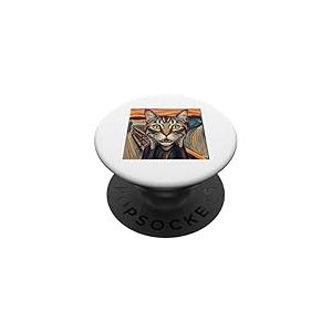 Parodie Scream Cat pour Les Amoureux des Chatons PopSockets PopGrip Adhésif