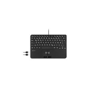 perixx PERIBOARD-526 H DE USB Clavier Allemand, QWERTZ Noir hub USB, avec trackball