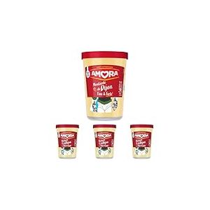 AMORA - Moutarde de Dijon - Fine et Forte - go&ucirc;t incomparable et authentique - 185g (Lot de 4)
