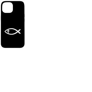 Ichthus avec Croix - Symbole Poisson chrétien - Effet Vieilli Coque pour iPhone 15