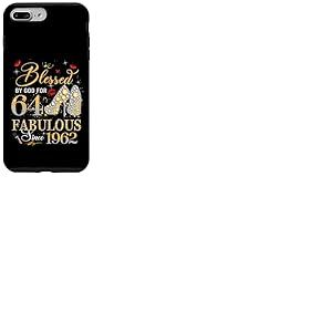 64th Birthday Queen Blessed by God 64 Fabulous Since 1962 Coque pour iPhone 7 Plus/8 Plus