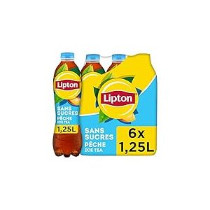 LIPTON - Ice Tea Saveur Pêche - Sans Sucres - 6x1,25L