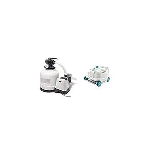 INTEX 3200 GPH Sand Filter Pump W/RCD (220-240 Volt) & Nettoyeur de piscine automatique Zx300 Deluxe