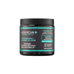 Kerargan - Masque Capillaire Hydratant &agrave; l'Huile de Coco - Traitement Intensif pour Cheveux D&eacute;shydrat&eacute;s et Ab&icirc;m&eacute;s - Hydratation Profonde - Sans sulfate, OGM et huile min&eacute;rale - 500ml