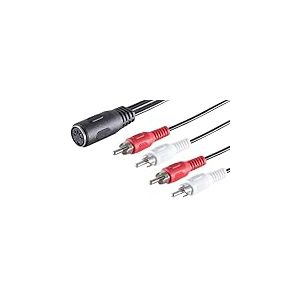 1aTTack.de C&acirc;ble adaptateur audio de qualit&eacute; sup&eacute;rieure - 3 x 0,2 m - 5 broches DIN femelle vers 4 RCA - Connecteurs moul&eacute;s - Contacts nickel&eacute;s - Parfait pour les installations de musique HiFi