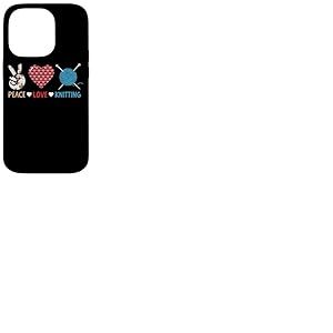 Peace Love Aiguilles à tricoter Coque pour iPhone 14 Pro