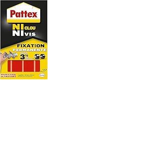 Pattex Ni Clou Ni Vis | Pastilles Fixation Permanente (10 x 20 mm x 40 mm) – Pastilles double faces ultra fortes – Pastilles autocollantes résistantes jusqu'à 3 kg