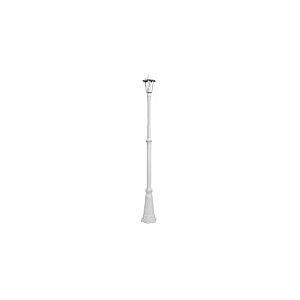 Lampadaire extérieur en aluminium réglable en hauteur, E27, blanc, IP44, 220 x 20 x 20 cm - Idéal pour éclairer les jardins et les espaces extérieurs.
