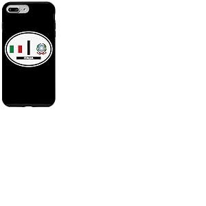 Autocollant ovale pour voiture avec drapeau et blason Italie Coque pour iPhone 7 Plus/8 Plus