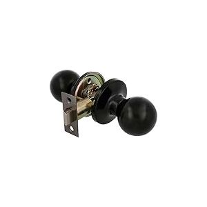 Amig - Bouton de Porte Passage en Laiton Noir | Poignée Confortable et Élégante | Robuste pour Portes en Bois 35-45 mm | Installation Facile
