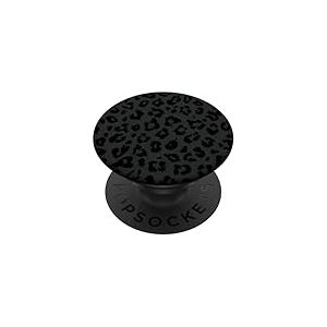 Motif Peau de léopard Noir et Gris - Imprimé Animal guépard PopSockets PopGrip Adhésif