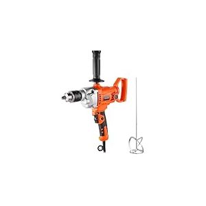 VEVOR M&eacute;langeur Perceuse de Mortier Filaire 2-en-1, Malaxeur &Eacute;lectrique avec Mandrin de 12,7 mm, 0-850 tr/min, Agitateur &agrave; B&eacute;ton avec Poign&eacute;e en D, pour Per&ccedil;age M&eacute;lange de Colle Peinture Ciment