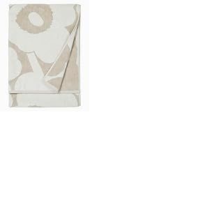 MARIMEKKO Unikko Serviette de bain en coton éponge (beige) - Motif floral - 150 x 71 cm