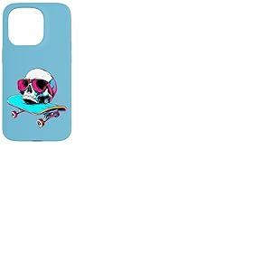 Tête de Mort pour Skateboarder/Skater tête de Mort Coque pour iPhone 15 Pro