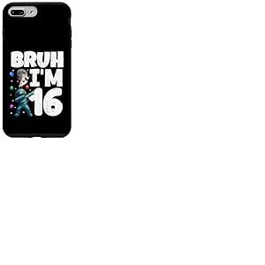 Bruh I'm 16 Dabbing Astronaute Galaxie 16 ans Anniversaire Coque pour iPhone 7 Plus/8 Plus
