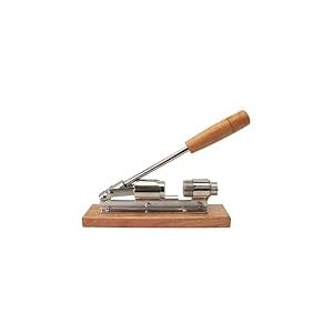 Baumalu, Casse Noix Acier Chromé Gris 21 x 6,2 x 6 cm - Outil de Cuisine Pratique pour Casser Noix, avec Poignée et Support en Bois, Idéal pour Les Amateurs de Fruits Secs