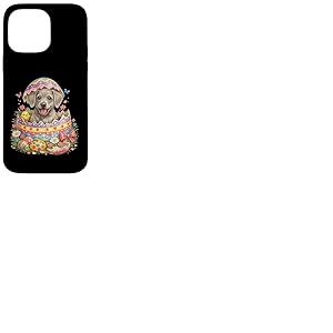 &OElig;uf de P&acirc;ques &eacute;clos&eacute; de Braque de Weimar | Adorable Chien Surprise printanier Coque pour iPhone 14 Pro Max