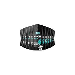 AXE - Gel Douche Homme 5en1 Apollo - 24h Hydratant - 87% d'Ingrédients d'origine naturelle - parfum sauge & bois de cèdre (lot de 12x 250ml)