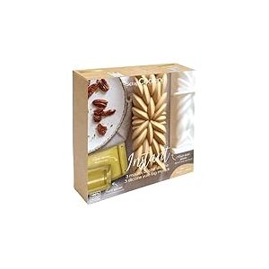 ScrapCooking - Coffret Moules Bûche de Noël « Instant » - 3 Moules Silicone Bûche 3D, Insert & Tapis Génoise - Avec Recettes - Gouttière Souple Pâtisserie - Doré - 1940