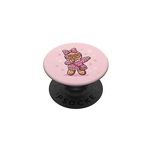 Girly Rose L&eacute;opard Pain d'&eacute;pices Dabbing No&euml;l Femmes Adolescentes Filles PopSockets PopGrip Adh&eacute;sif