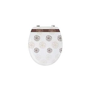 MSV Abattant WC en Bois, Marron/Blanc, 42,5 x 36,5 x 3 cm, 63 unités