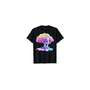 Trippy World Tree Yggdrasil Vaporwave Art psych&eacute;d&eacute;lique T-Shirt