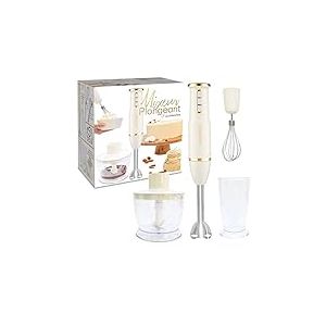 SCRAP COOKING Mixeur Plongeant Multifonctions 3-en-1 : Blender, Fouet & Hachoir Électrique - Mixer Batteur Plongeur avec Accessoires - Pour Pâtisseries, Crèmes, Smoothies, Sauces - Mat & Doré - 3889