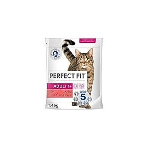 PERFECT FIT Adulte 1+ Croquettes pour chat adulte – Répond à des besoins spécifiques d'un chat stérilisé – Nourriture Riche en Boeuf – 1,4 kg (Lot de 5)