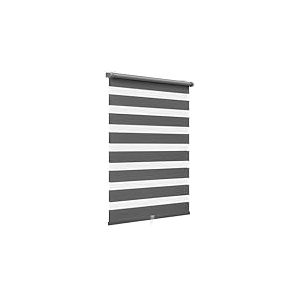 Sekey Store Double Klemmfix sans perçage - Store Enrouleur Double sans Fil - 90 x 100 cm - Gris foncé