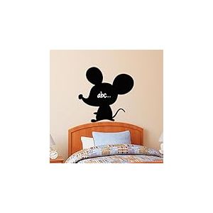 Ambiance Sticker Ardoise Tableau Noir - Stickers Muraux Adh&eacute;sif Effa&ccedil;able - Silhouette Petite Souris - H85 x L85 cm