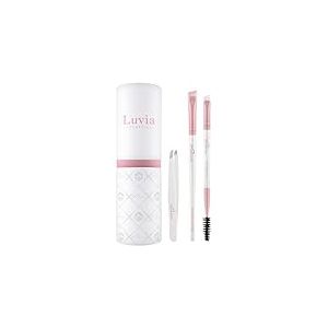 Set de pinceaux de maquillage Luvia, Prime Brow Kit, set de pinceaux &agrave; sourcils, 2 pinceaux cosm&eacute;tiques v&eacute;ganes avec pincettes, pinceaux de maquillage