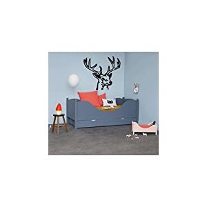 Stickers Tête de Cerf - Blanc, L 22cm x H 20cm