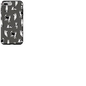 Husky Shenanigans – Huskies noirs et blancs ludiques en charbon de bois Coque pour iPhone 7 Plus/8 Plus