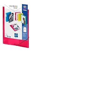 Viquel - Chemise en plastique à élastique - Pochette personnalisable - Format A4 - Qualité supérieure - Fabriqué en France - Rouge framboise translucide