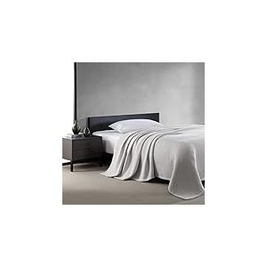 Vera Wang - Couverture pour lit Simple, literie en Coton de Luxe, Peluche et d&eacute;coration d'int&eacute;rieur Lourde (Gris tiss&eacute;, lit Simple)