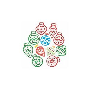 Baker Ross FC103 Tampon Peinture Enfant en Mousse motif Boules de Noel - Lot de 10, Tampon en Mousse, Tampon Encreur Motif, Tampon Enfant, Tampon Encreur, Loisirs Creatifs Enfants